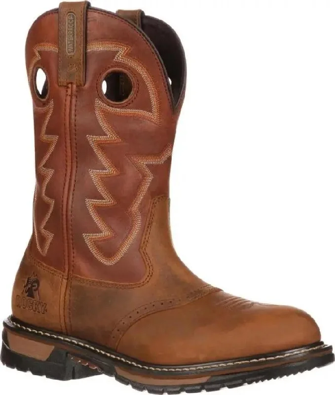 Men's western boots with a high - quality leather upper and a suede liningRocky Original Ride Branson Saddle Roper Mens Western Boot 2775 Men's western boots with a high - quality leather upper and a suede liningRocky Original Ride Branson Saddle Roper Mens Western Boot 2775