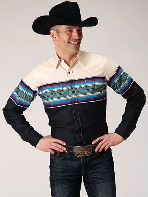 Men's western boots with a tooled leather design on the shaftRoper 03-001-0431-0615 Mens Long Sleeve Vintage Collection Shirt Black Men's western boots with a tooled leather design on the shaftRoper 03-001-0431-0615 Mens Long Sleeve Vintage Collection Shirt Black