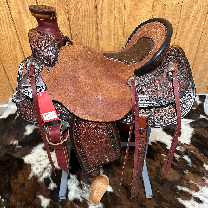 Men's western boots with a decorative concho belt and buckleHR Signature 16 inch Wade Saddle Men's western boots with a decorative concho belt and buckleHR Signature 16 inch Wade Saddle