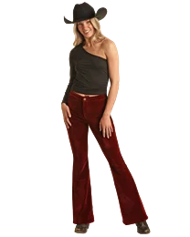 Western - style men's boots with intricate tooling and stitchingRock & Roll Denim Women's Red Garnet Velvety Corduroy Flare Leg Jeans Western - style men's boots with intricate tooling and stitchingRock & Roll Denim Women's Red Garnet Velvety Corduroy Flare Leg Jeans