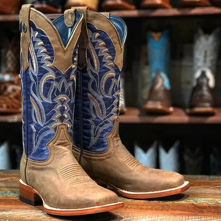 Men's genuine leather western boots with a snake - skin inlayTanner Mark Women's Bren Leather Square Toe Boots Honey TML207079 Men's genuine leather western boots with a snake - skin inlayTanner Mark Women's Bren Leather Square Toe Boots Honey TML207079