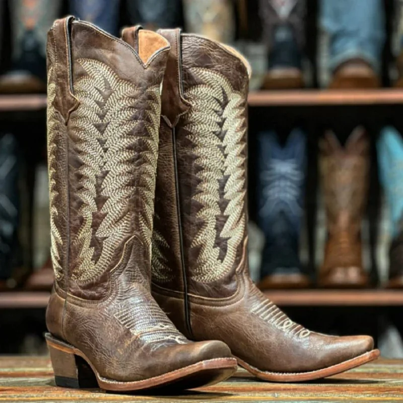 Men's western boots with a high - quality leather upper and a suede liningTanner Mark Women's Legado Square Toe Leather Boots Brown TML205124 Men's western boots with a high - quality leather upper and a suede liningTanner Mark Women's Legado Square Toe Leather Boots Brown TML205124