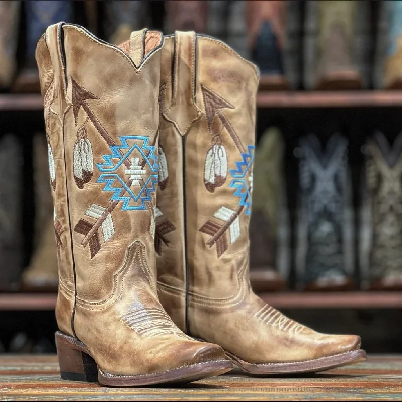 Men's western boots with a traditional western boot silhouette and a polished shineTanner Mark Women's Santa Fe Square Toe Leather Boots Burnished Sand TML205194 Men's western boots with a traditional western boot silhouette and a polished shineTanner Mark Women's Santa Fe Square Toe Leather Boots Burnished Sand TML205194