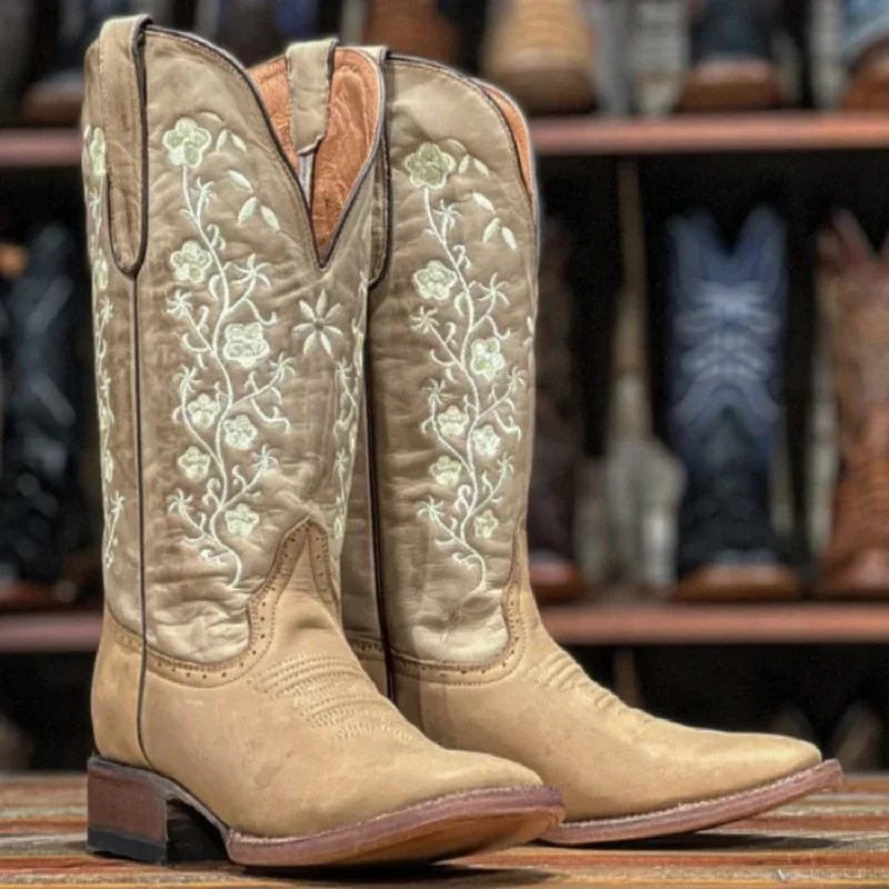 Men's western boots with a high - quality leather upper and a suede liningTanner Mark Women's Turn-In Square Toe Leather Boots Crazy Brown TML201058 Men's western boots with a high - quality leather upper and a suede liningTanner Mark Women's Turn-In Square Toe Leather Boots Crazy Brown TML201058
