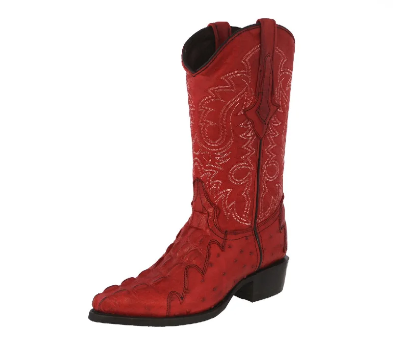 Men's cowboy boots with a rubber sole for tractionMens Red Crocodile & Ostrich Print Leather Cowboy Boots J Toe Men's cowboy boots with a rubber sole for tractionMens Red Crocodile & Ostrich Print Leather Cowboy Boots J Toe