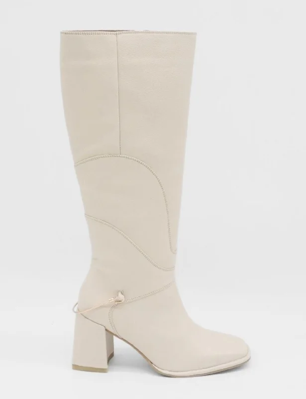 Men's western boots with a traditional western boot silhouette and a polished shineTessa knee high boots in off white leather womens shoes Men's western boots with a traditional western boot silhouette and a polished shineTessa knee high boots in off white leather womens shoes