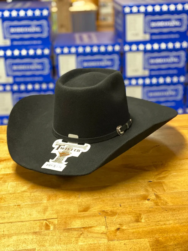 Men's western boots with a concho - studded strap and a pointed toeTwister | Black 5X Brick Crown Felt Hat Men's western boots with a concho - studded strap and a pointed toeTwister | Black 5X Brick Crown Felt Hat