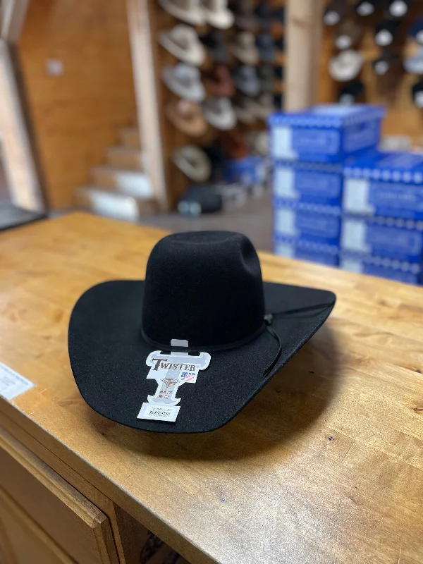 Men's western boots with a high - quality leather upper and a suede liningTwister | Black 6X CHL Felt Hat