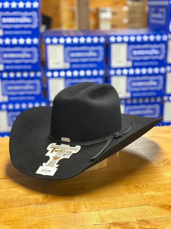 Men's western boots with a decorative inlay on the toe and heelTwister | Black 6X Cattleman's Felt Hat Men's western boots with a decorative inlay on the toe and heelTwister | Black 6X Cattleman's Felt Hat