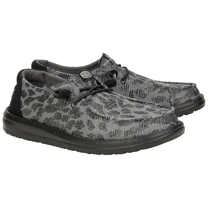 Men's western boots with a traditional western boot silhouette and a polished shineHey Dude Women's Wendy Leopard Sparkle Black Shoes Men's western boots with a traditional western boot silhouette and a polished shineHey Dude Women's Wendy Leopard Sparkle Black Shoes
