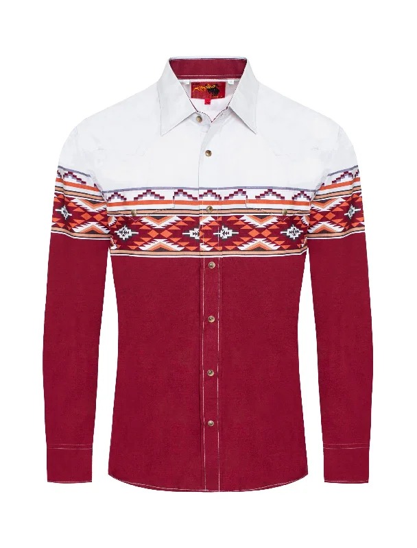 Men's western boots with a leather sole and a heel guardWhite & Red Solid Tribal Print Long Sleeve Shirt Men's western boots with a leather sole and a heel guardWhite & Red Solid Tribal Print Long Sleeve Shirt