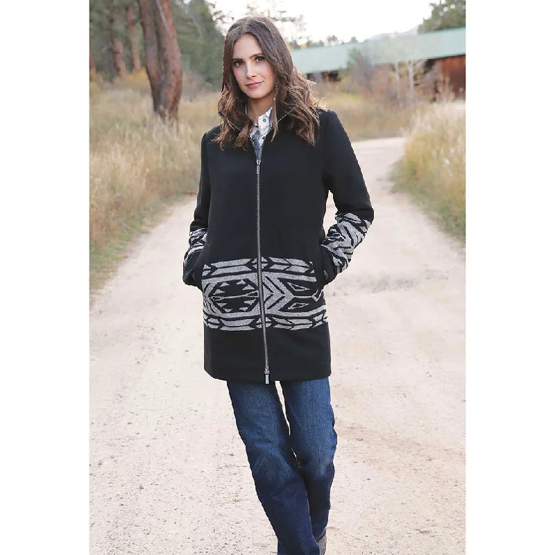 Men's western boots with a silver - toned hardware and accentsCruel Girl Denim Women's Black Aztec Walking Coat Men's western boots with a silver - toned hardware and accentsCruel Girl Denim Women's Black Aztec Walking Coat