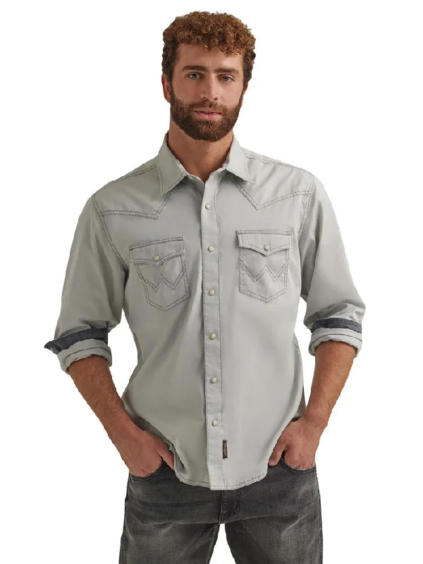 Alligator - embossed men's western boots for a bold statementWrangler 112344544 Mens Retro Long Sleeve Shirt Grey Alligator - embossed men's western boots for a bold statementWrangler 112344544 Mens Retro Long Sleeve Shirt Grey