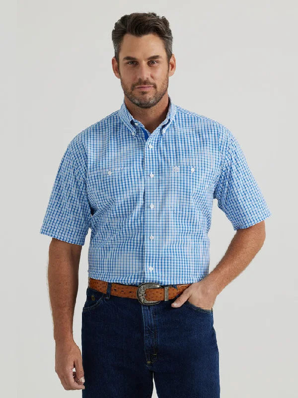 Men's western boots with a decorative concho belt and buckleWrangler 112344898 Mens George Strait Collection Short Sleeve Western Shirt Blue Men's western boots with a decorative concho belt and buckleWrangler 112344898 Mens George Strait Collection Short Sleeve Western Shirt Blue