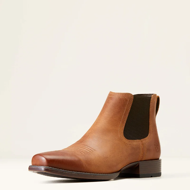 Leather men's casual shoes with a scuffed finishMEN'S 10046986 Booker Ultra Square Toe Western Boot ALMOND ROCA Leather men's casual shoes with a scuffed finishMEN'S 10046986 Booker Ultra Square Toe Western Boot ALMOND ROCA
