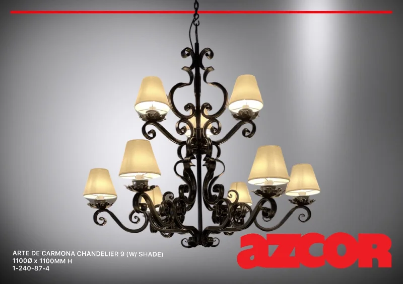 Small Chandeliers for Compact RoomsArte De Carmona Chandelier 9 (Fabric Shade)