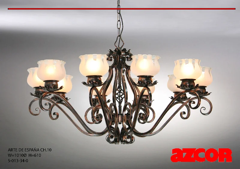 Chandeliers for High Ceilings to Fill Vertical SpaceArte De España Chandelier 10 (Mactan Glass)