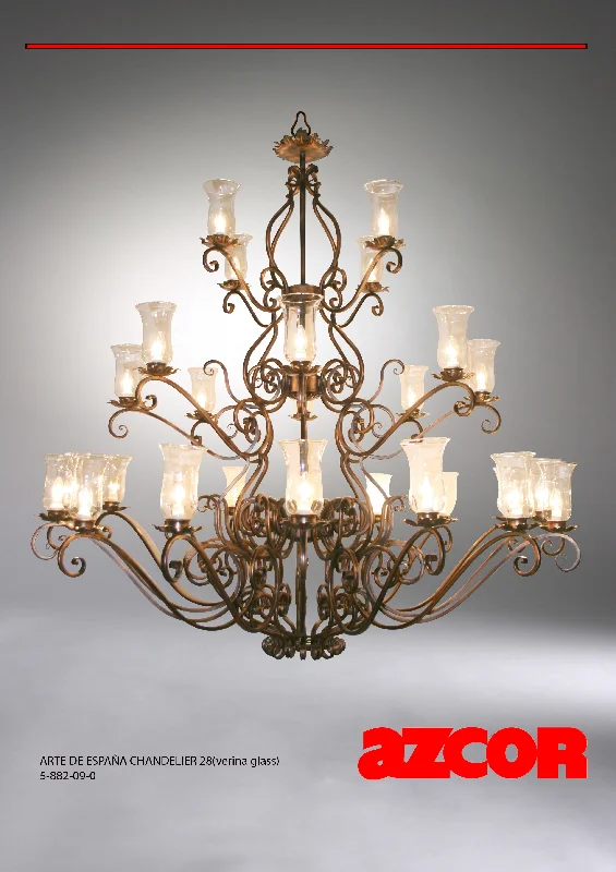 Chandeliers with Pendant Lights for a Stylish LookArte De España Chandelier 28 (Verina Glass)