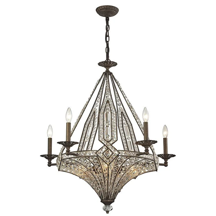 Chandeliers with Clear Crystal for a Sparkling EffectJausten Ten-Light Two-Tier Chandelier