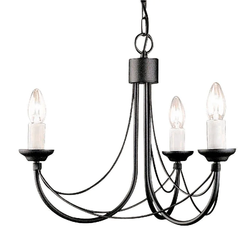 Ceiling - Mounted Chandeliers for Standard CeilingsElstead Carisbrooke 3 Light Black Chandelier