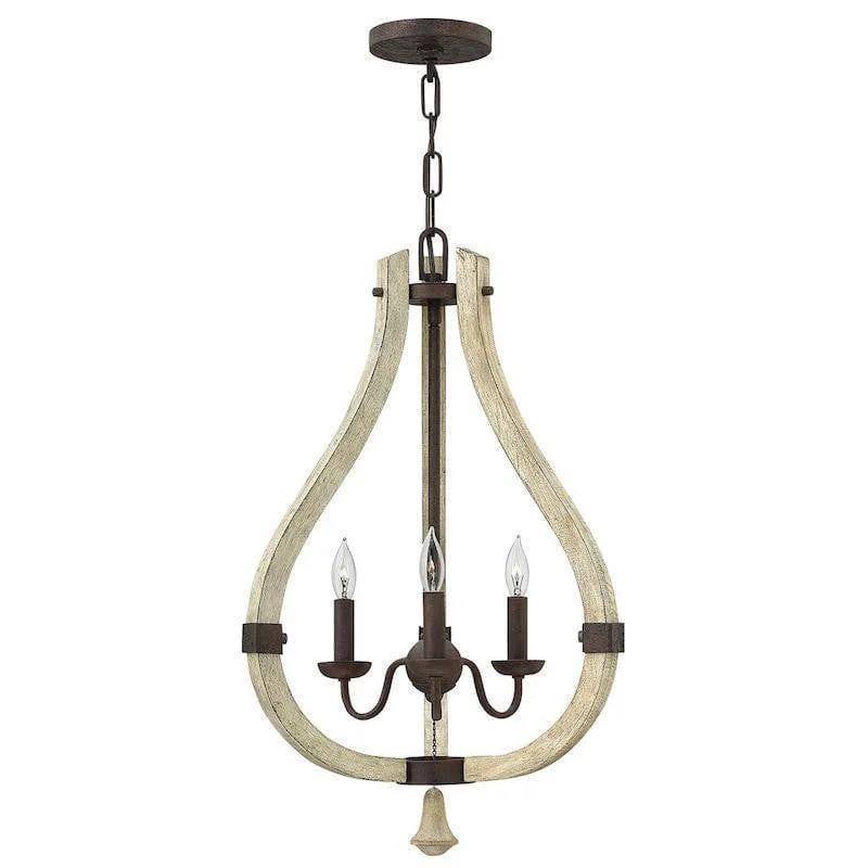 Minimalist Chandeliers for Sleek and Simple InteriorsHinkley Middlefield 3 Light Distressed Wood Chandelier