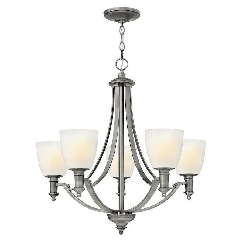 LED Chandeliers for Energy - Efficient LightingHinkley Truman Antique Nickel Finish 5 Light Chandelier