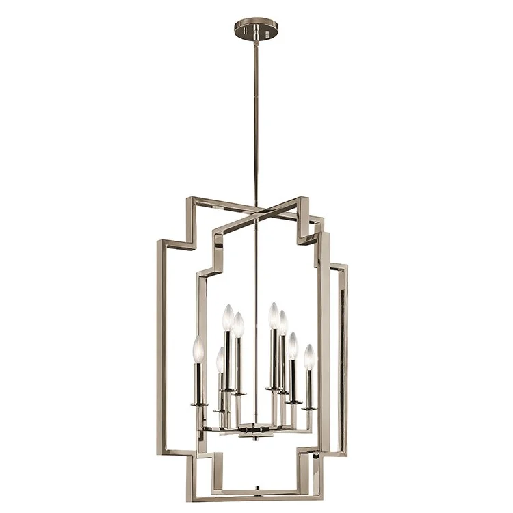 Chandeliers for Low Ceilings to Avoid OvercrowdingDowntown Deco Eight-Light Foyer Chandelier