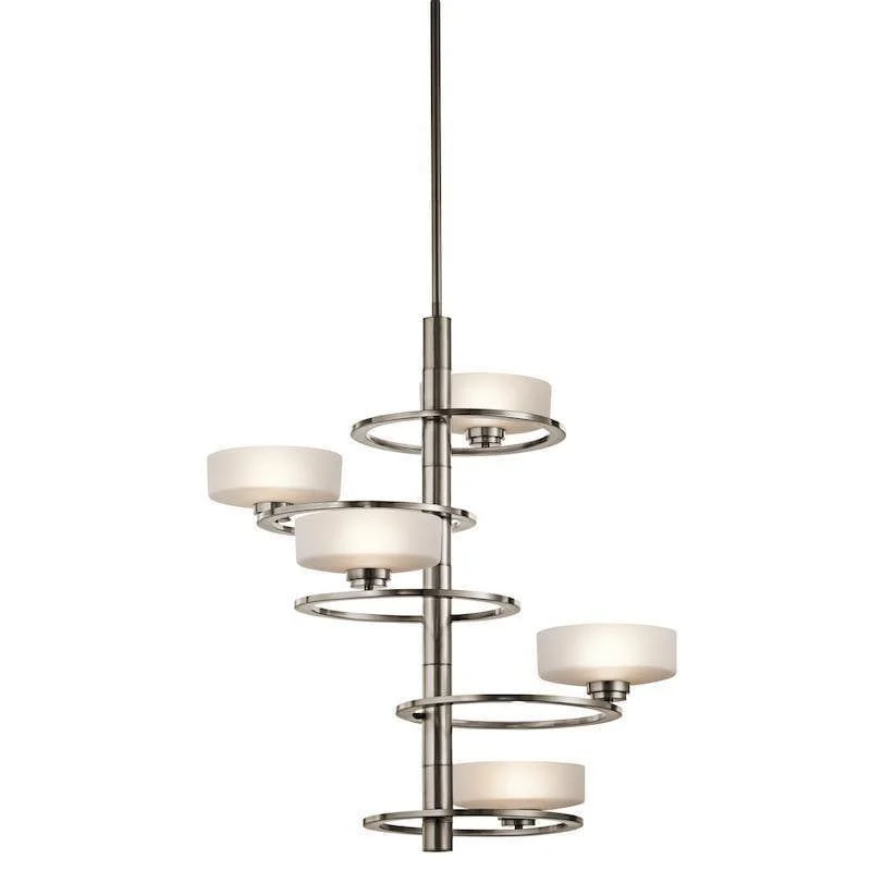 Chandeliers with Adjustable Height for Custom InstallationKichler Aleeka 5 Light LED Pewter Chandelier