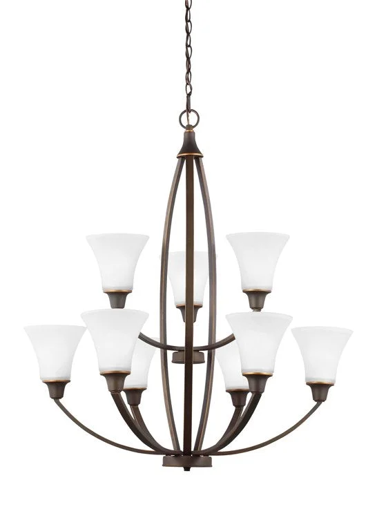 Chandeliers with Dimmable Lights for Ambiance ControlMetcalf Nine-Light Two-Tier Chandelier