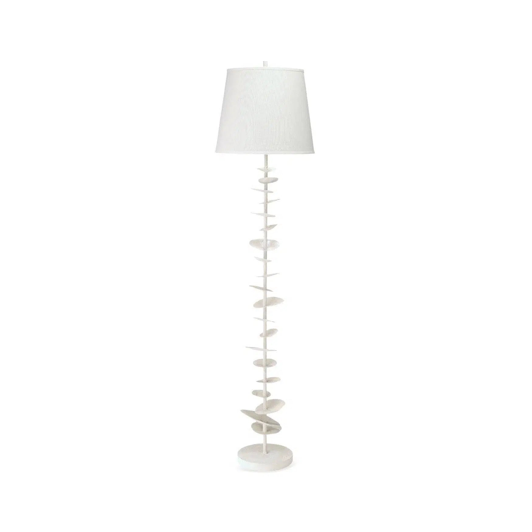 Glass Floor Lamp with Frosted Shades for Soft Diffused LightCoastal Style White Gesso Petals Floor Lamp