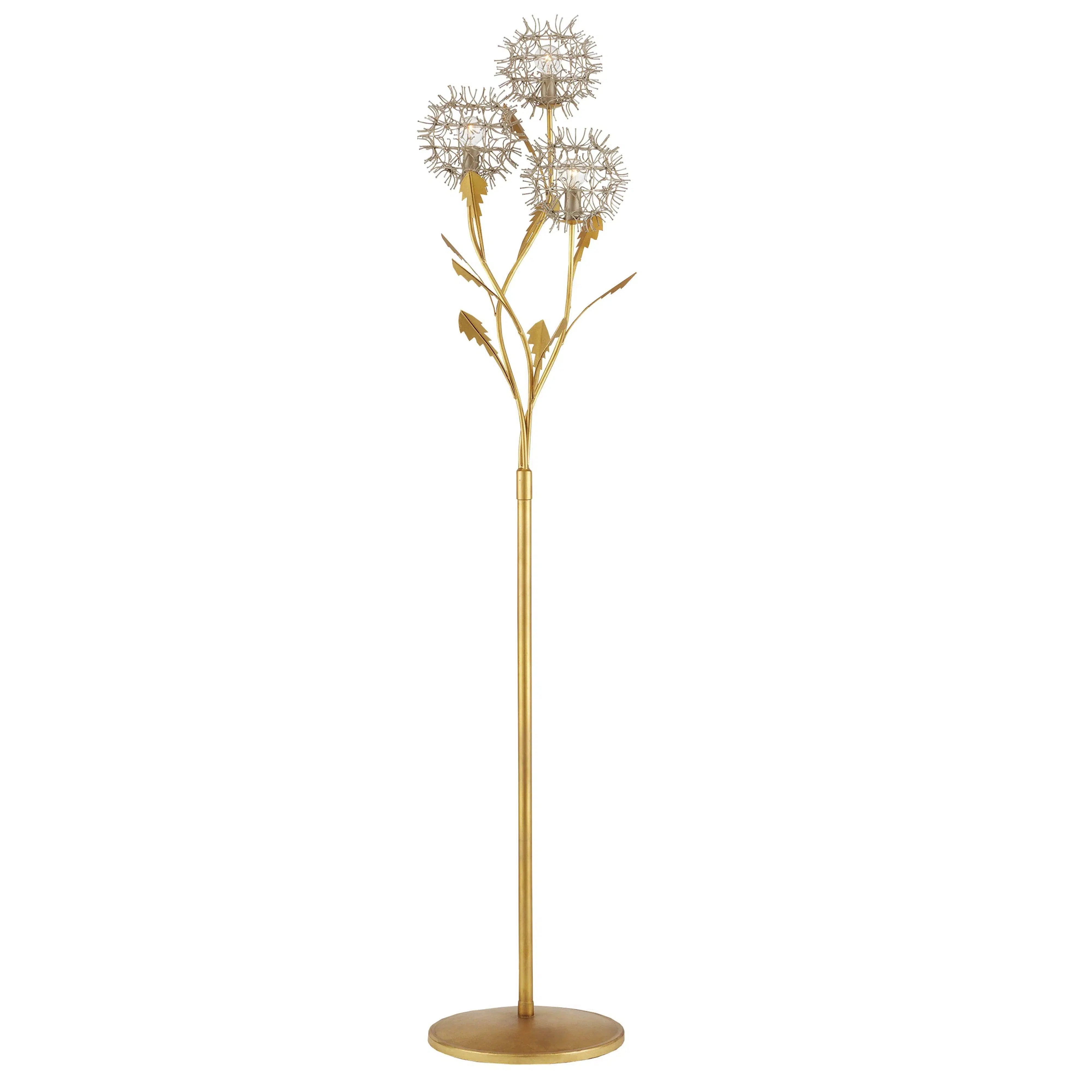 Fabric Floor Lamp with a Linen Shade for a Relaxed AestheticDandelion Silver & Gold Floor Lamp