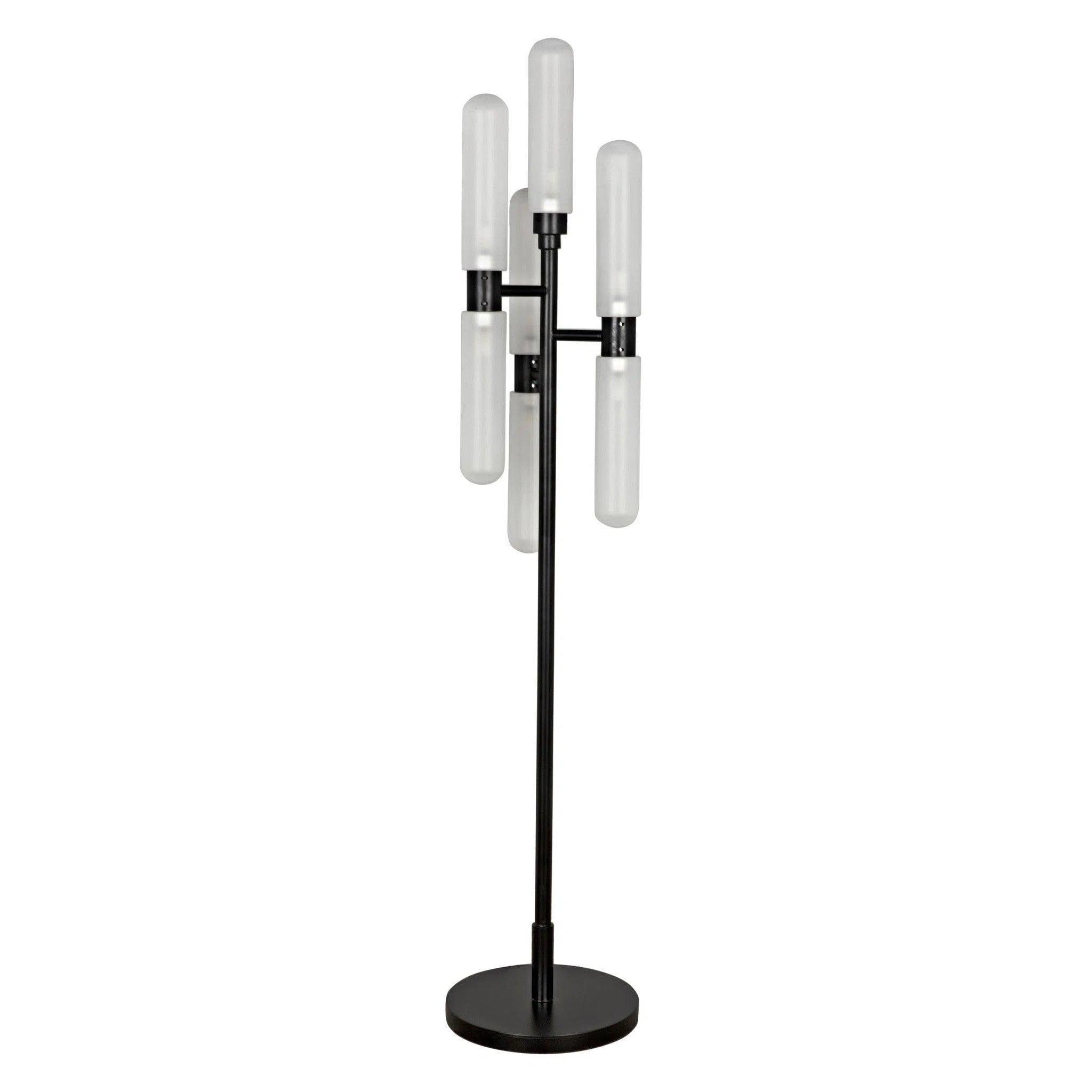 Smart Floor Lamp with Voice Control and Bluetooth ConnectivityDominique Floor Lamp, Black Metal