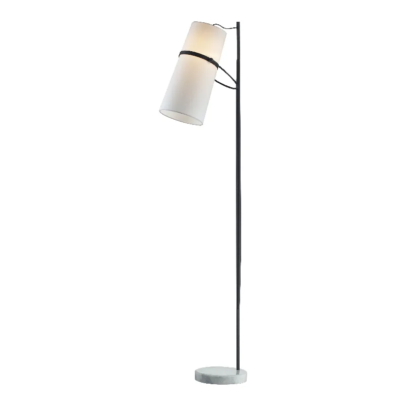 Wood Floor Lamp with Natural Grain for a Warm and Organic FeelBanded Shade 70" High 1-Light Floor Lamp