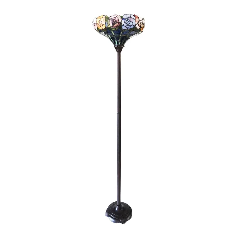 Modern Minimalist Floor Lamp for Contemporary Living RoomsGracewood Hollow Mueenuddin Tiffany-style Floral Shade with Antique Bronze Floor Lamp