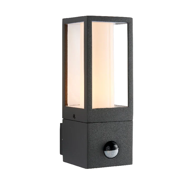 Glass Floor Lamp with Frosted Shades for Soft Diffused LightLantern PIR Grey Outdoor Wall Light IP44 7W