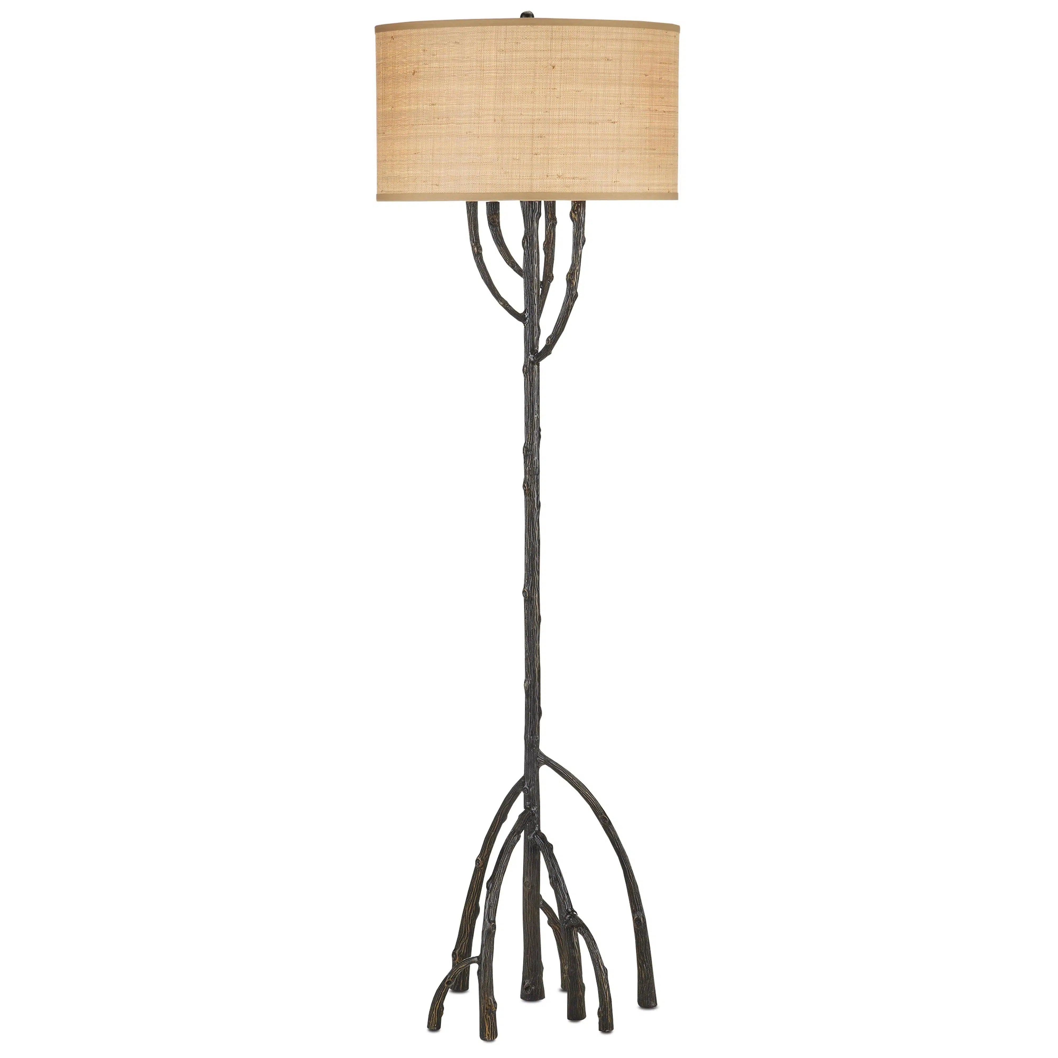 Wood Floor Lamp with Natural Grain for a Warm and Organic FeelMangrove Bronze Floor Lamp