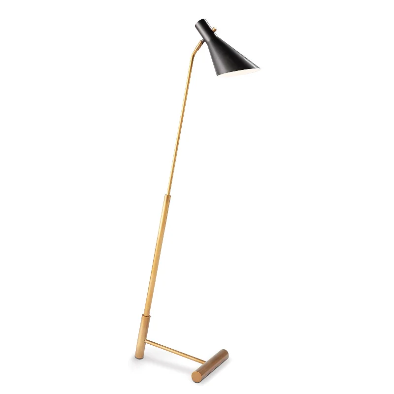 Dimmable Floor Lamp for Adjustable Lighting AmbianceSpyder Floor Lamp (Blackened Brass and Natural Brass)