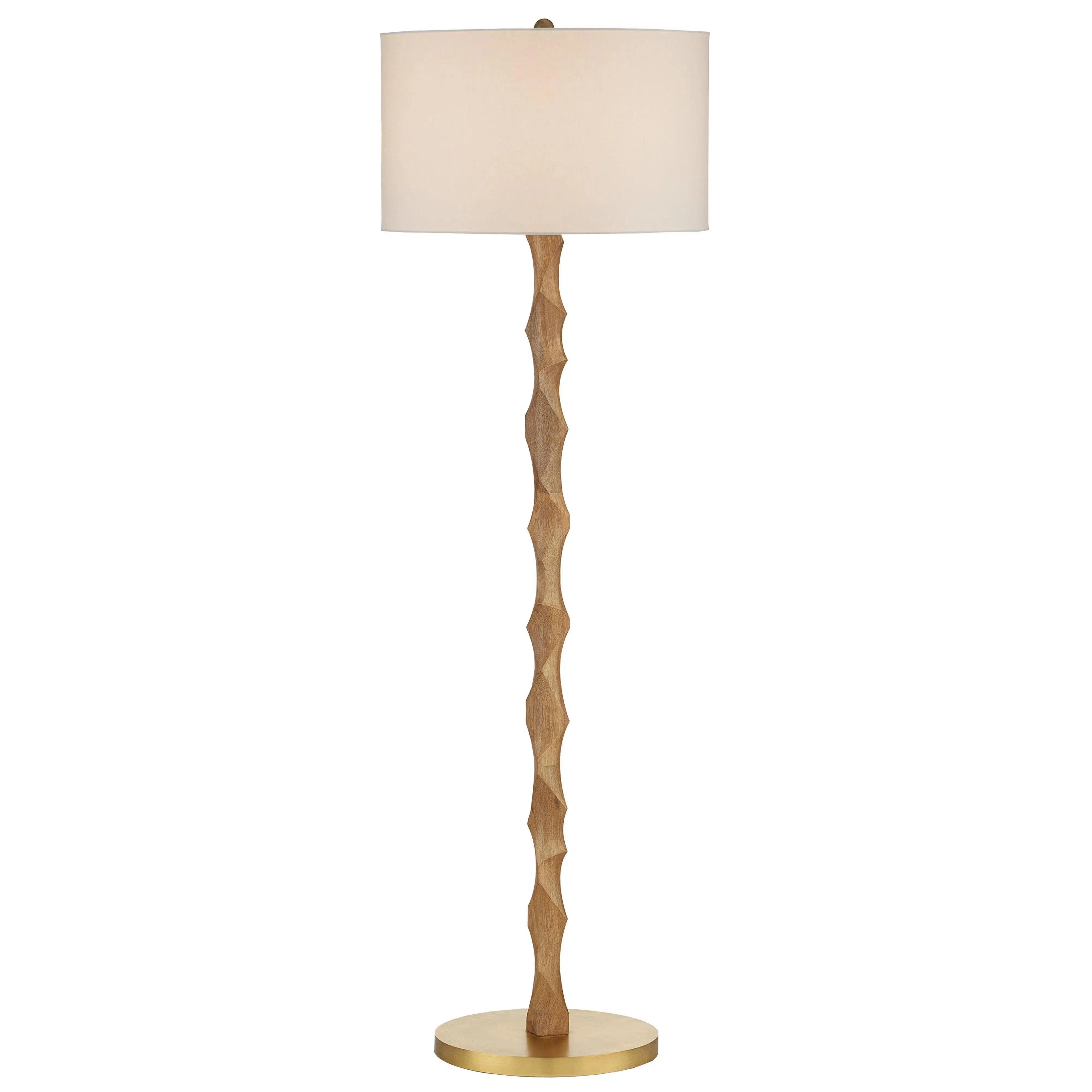 Glass Floor Lamp with Frosted Shades for Soft Diffused LightSunbird Wood Floor Lamp