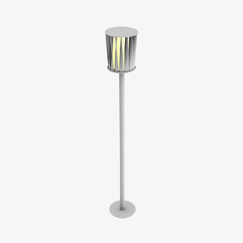 Fabric Floor Lamp with a Linen Shade for a Relaxed AestheticWhite Column Outdoor Light