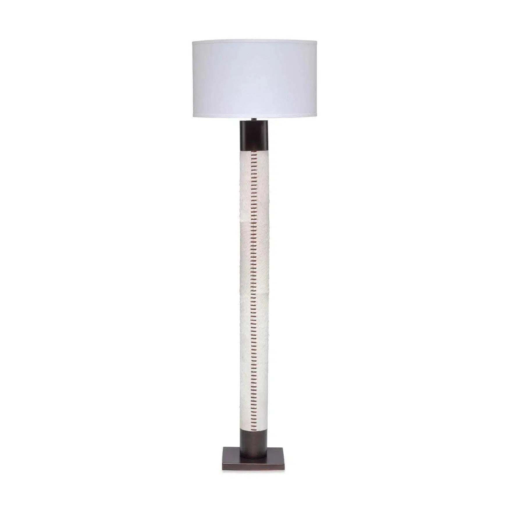 Fabric Floor Lamp with a Linen Shade for a Relaxed AestheticWhite Cowhide & Oil Rubbed Bronze 70" Sheridan Floor Lamp