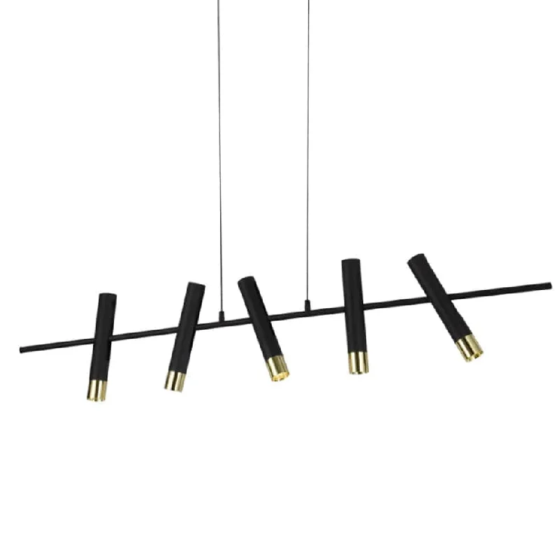 Contemporary Ceiling Lights with Unique, Abstract Shapes1925 Chandelier 5 Light  Black and Gold