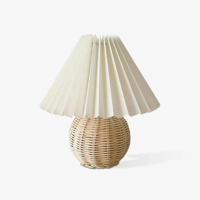 art deco table lamps with geometric shapes for a retro touchRattan Pleated Table lamp