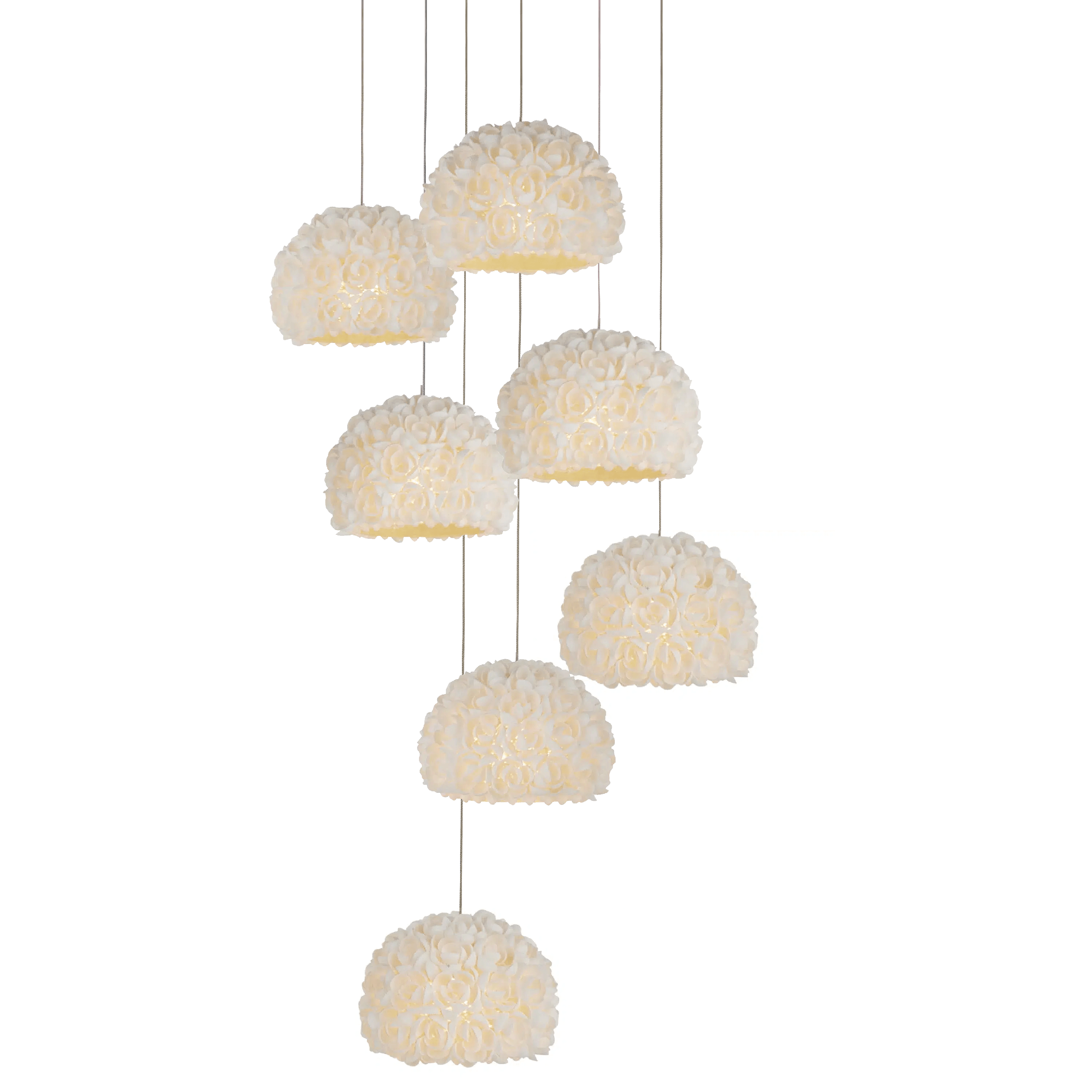 Crystal Ceiling Lights with High - Quality Swarovski CrystalsVirtu 7-Light Round Multi-Drop Pendant